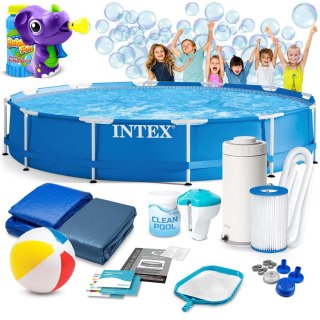 Basen ogrodowy stelażowy 366 x 76 cm 16w1 INTEX 28212 + maszynka do baniek GRATIS INTEX