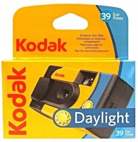 Kodak DAYLIGHT Aparat Fotograficzny Jednorazowy z filmem kolorowym 39 zdjęć. Bez wbudowanej lampy błyskowej. Analogowa fotografi Kodak DAYLIGHT Aparat Fotograficzny Jednorazowy z filmem kolorowym 39 zdjęć. Bez wbudowanej lampy błyskowej. Analogowa fotografi