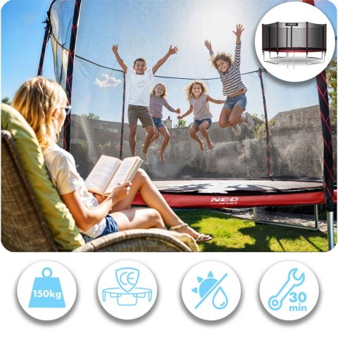 Trampolina ogrodowa 12ft/374cm z siatką zewnętrzną i drabinką Neo-Sport Neo-Sport