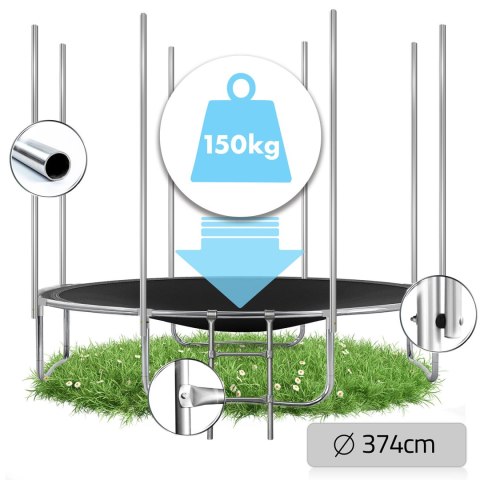 Trampolina ogrodowa 12ft/374cm z siatką zewnętrzną i drabinką Neo-Sport Neo-Sport