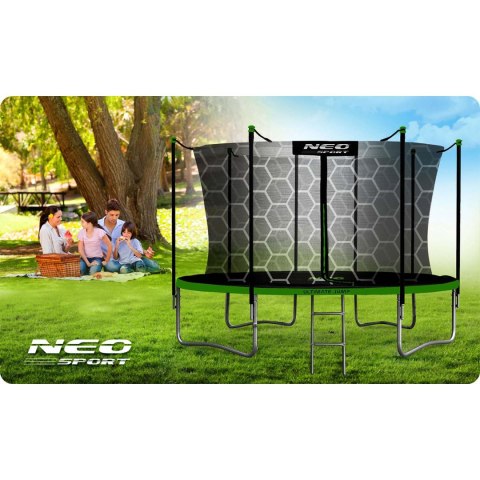 Trampolina ogrodowa 13ft/404cm z siatką wewnętrzną i drabinką Neo-Sport Neo-Sport