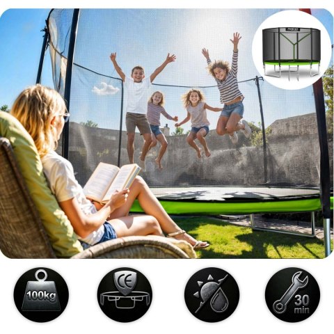 Trampolina ogrodowa 8ft/252cm z siatką zewnętrzną i drabinką Neo-Sport Neo-Sport