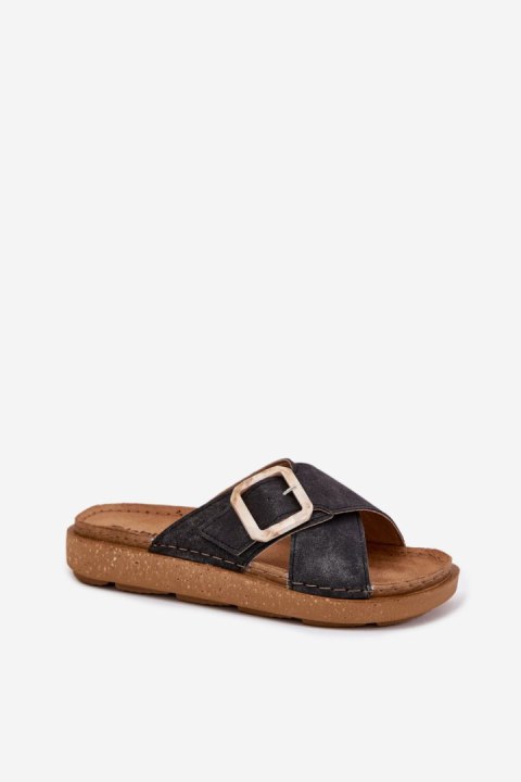 Sandał Klapki Model Inblu ED000025 Black - Step in style Sandał Klapki Model Inblu ED000025 Black - Step in style