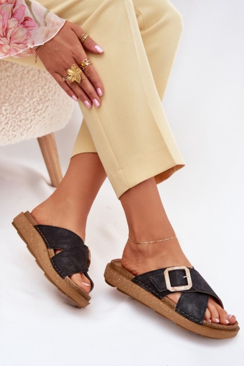 Sandał Klapki Model Inblu ED000025 Black - Step in style Sandał Klapki Model Inblu ED000025 Black - Step in style