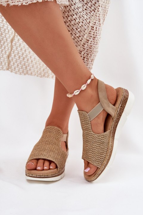 Sandały Model Jelana 25SD35-8828 Beige/Gold - Step in style Sandały Model Jelana 25SD35-8828 Beige/Gold - Step in style
