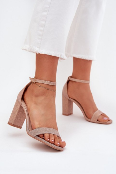 Sandały Model Kavina 1-215 Pink/Gold - Step in style Sandały Model Kavina 1-215 Pink/Gold - Step in style