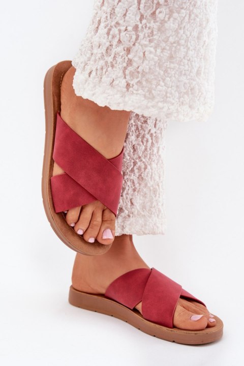 Sandał Klapki Model Lorana 2032 Bordo - Step in style Sandał Klapki Model Lorana 2032 Bordo - Step in style
