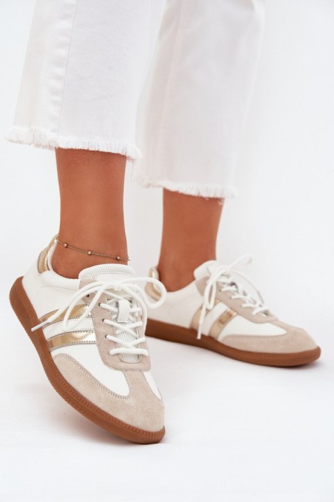 Buty Sportowe Model Ismina GD-XF-146 White/Gold - Step in style Buty Sportowe Model Ismina GD-XF-146 White/Gold - Step in style