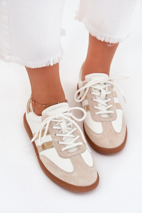 Buty Sportowe Model Ismina GD-XF-146 White/Gold - Step in style Buty Sportowe Model Ismina GD-XF-146 White/Gold - Step in style