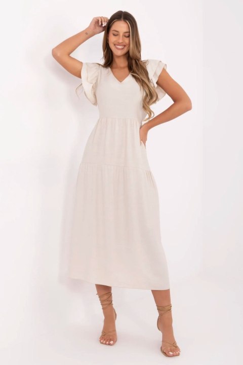 Sukienka Model MI-SK-A2489.21 Light Beige - Italy Moda Sukienka Model MI-SK-A2489.21 Light Beige - Italy Moda