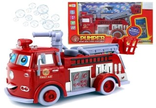 LEAN Toys Auto Straż Pożarna Bańki Mydlane Jeździ Gra
