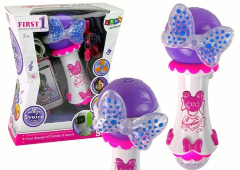 LEAN Toys Bajkowy Mikrofon Dla Dzieci Karaoke MP3 Kokardka Głośnik