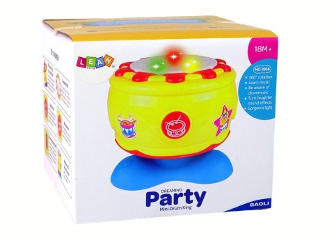 LEAN Toys Duży Interaktywny Bębenek Muzyczny Światełka 19 cm