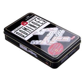 LEAN Toys Gra Logiczna Domino Metalowe Opakowanie 28 Elementów