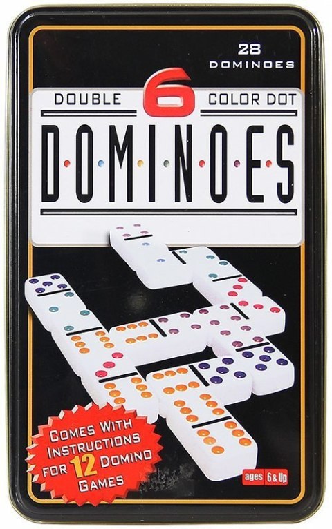LEAN Toys Gra Logiczna Domino Metalowe Opakowanie 28 Elementów