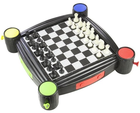 LEAN Toys Gry Zestaw 7w1 Warcaby Chinczyk Węże i Drabiny