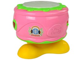 LEAN Toys Interaktywny Grający Bębenek dla Malucha Różowy
