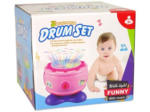 LEAN Toys Interaktywny Grający Bębenek dla Malucha Różowy
