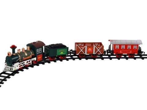 LEAN Toys Kolejka Elektryczna Lokomotywa 3 Wagony Dźwięki Światła
