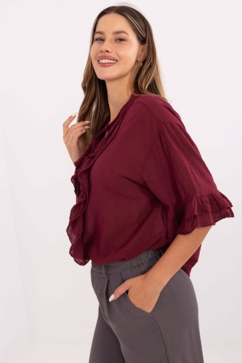 Koszula Damska Model MI-KS-92224.95 Bordo - Italy Moda Koszula Damska Model MI-KS-92224.95 Bordo - Italy Moda