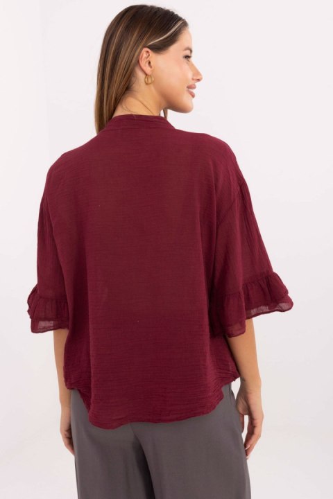 Koszula Damska Model MI-KS-92224.95 Bordo - Italy Moda Koszula Damska Model MI-KS-92224.95 Bordo - Italy Moda