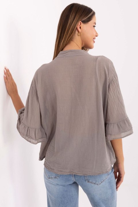 Koszula Damska Model MI-KS-92224.95 Dark Beige - Italy Moda Koszula Damska Model MI-KS-92224.95 Dark Beige - Italy Moda