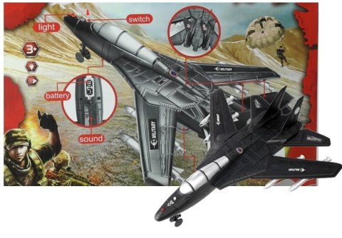 LEAN Toys Odrzutowiec Samolot Wojskowy Myśliwiec Świeci Gra