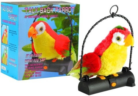 LEAN Toys Papuga Pleciuga Ptaszek Powtarza Słowa Czerwona