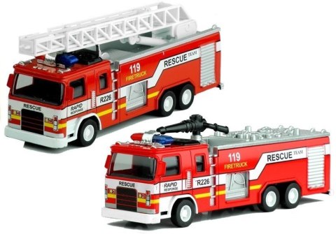 LEAN Toys Samochodzik Wóz Strażacki z Drabiną 2 Rodzaje 1:32