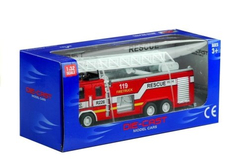 LEAN Toys Samochodzik Wóz Strażacki z Drabiną 2 Rodzaje 1:32