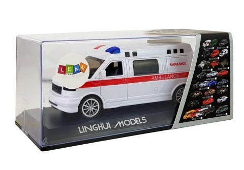 LEAN Toys Ambulans Karetka Pogotowia z Napędem Dźwięk Syrena Światła