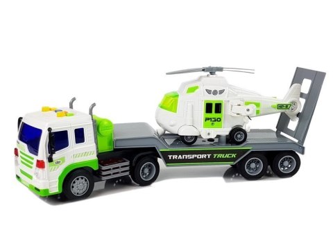 LEAN Toys Auto Transporter na Baterie 1:16 z Helikopterem