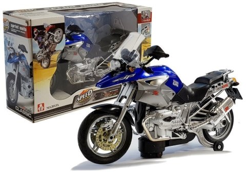 LEAN Toys Motocykl Na Baterie ze Światłami i Muzyką Niebieski