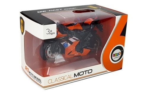 LEAN Toys Motocykl z Napędem Frykcyjnym Dźwięki Motor 1:14 Pomarańczowy