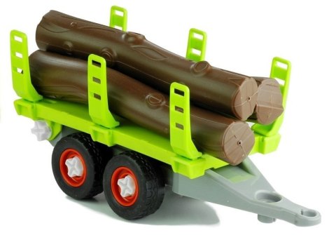 LEAN Toys Rozkręcany Traktor z Przyczepą z Drewnem 43 cm LEAN Toys Rozkręcany Traktor z Przyczepą z Drewnem 43 cm