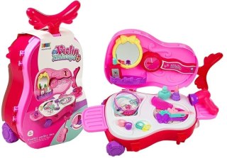 LEAN Toys Toaletka w Walizce na Kółkach Skrzypce Lusterko