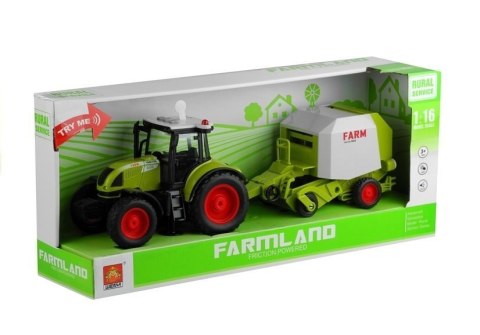 LEAN Toys Traktor z Prasą Rolującą Do Belowania Gra 37,5 cm