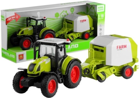 LEAN Toys Traktor z Prasą Rolującą Do Belowania Gra 37,5 cm