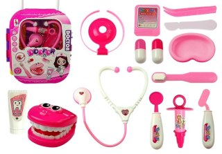 LEAN Toys Zestaw Lekarski w Walizce Stetoskop Lusterko Biały