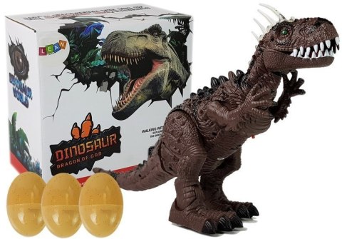 LEAN Toys Dinozaur Brązowy na Baterie Porusza się z Projektorem Dźwiękiem
