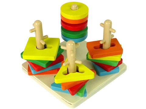 LEAN Toys Drewniane Klocki Układanka Zręcznościowa Edukacyjna Sorter Kształty