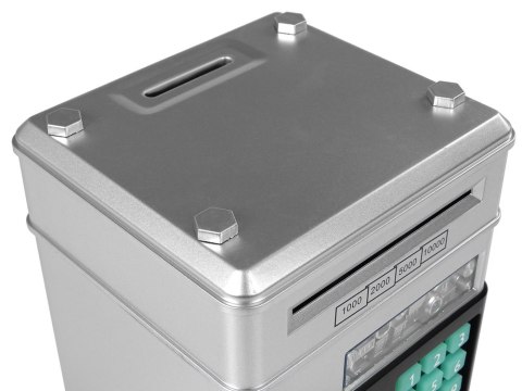 LEAN Toys Elektroniczny Sejf Skarbonka Oszczędzanie Srebrny Kod