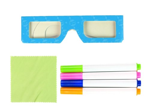 LEAN Toys Magiczna Podświetlana Tablica 3D Okulary Niebieska