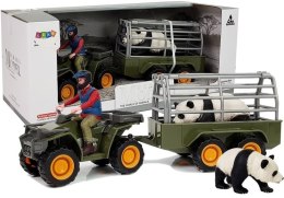 LEAN Toys Quad z Przyczepką Transporter Figurki Panda