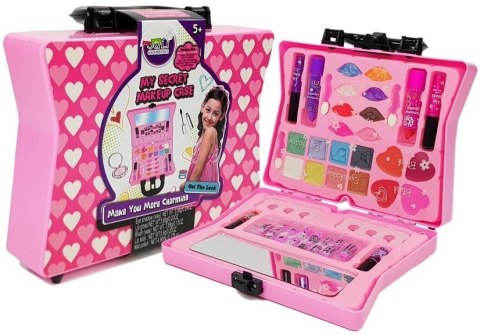 LEAN Toys Walizka Z Kosmetykami Dla Dziewczynek Cienie Do Powiek Lakiery Do Paznokci