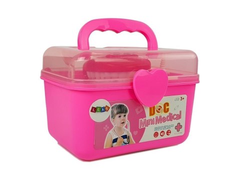 LEAN Toys Zestaw Lekarski Dentysta Stojak Kroplówka Lekarstwa Strzykawka Wiertła Szczoteczka do Zębów