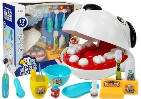 LEAN Toys Zestaw Małego Lekarza Dentysty Pies Szczoteczka Wyciskana Pasta do Zębów Dentysta