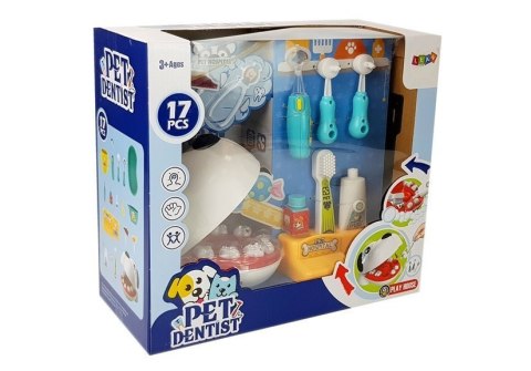 LEAN Toys Zestaw Małego Lekarza Dentysty Pies Szczoteczka Wyciskana Pasta do Zębów Dentysta