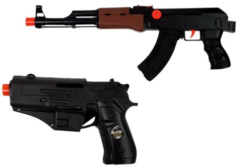 LEAN Toys Zestaw Policjanta Dla Dzieci S.W.A.T Pistolety Kask Czarny
