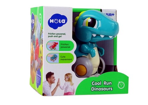 LEAN Toys Dinozaur Na Kółkach Niebieski Figurka Spinosaurus